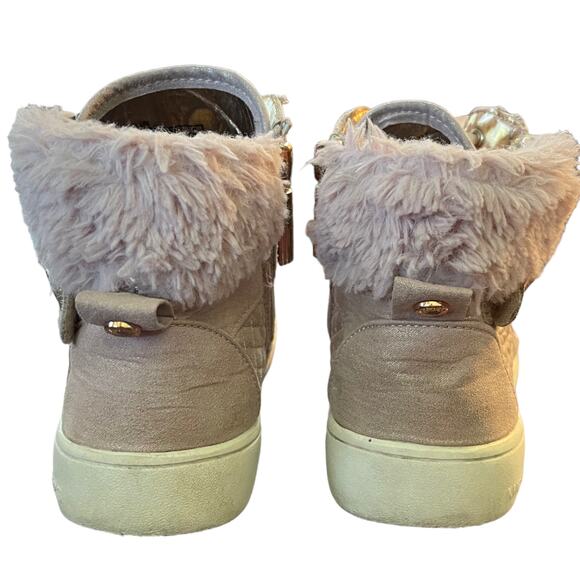 Michael Kors Jem Adi Rose Gold Pink Hightops Size 1 - Picture 5 of 10